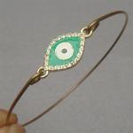 Green Evil Eye Bangle Brac..