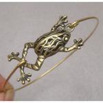Frog Brass Bangle Bracelet