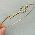 Key Brass Bangle Bracelet