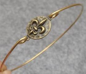 Fleur De Lis Bangle Bracelet Style 2